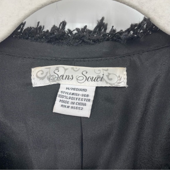 Sans Souci Sequin Lightweight Jacket Black Sz M - Picture 2 of 6
